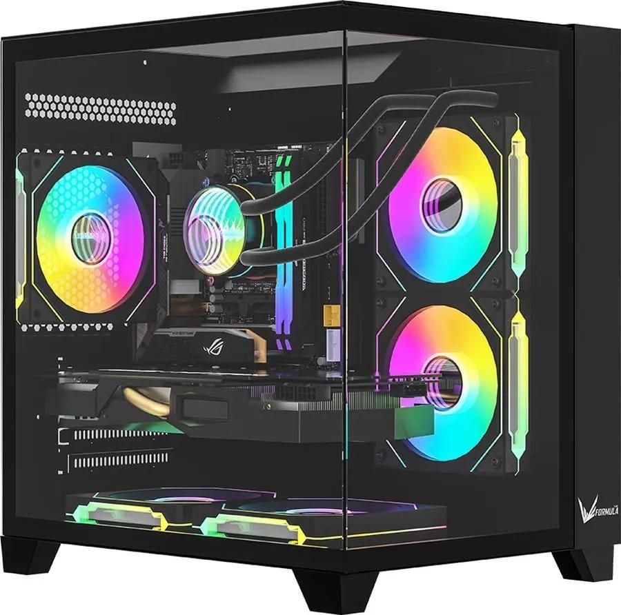 Корпус mATX Formula Crystal Z9M, Mini-Tower, без БП,  черный [crystal z9m b]